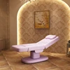 Factory Hot Sale Foldable Electric Pink Curved Salon Eyelash Beauty Spa Facial Massage Table Bed Lash Beds 5