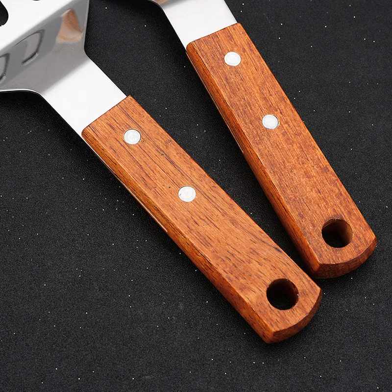 Stainless Steel Wooden Handle Cooking Spatula Steak Egg Pancake Frying Shovel Pizza Shovel Kitchen Accessories cooking spatula