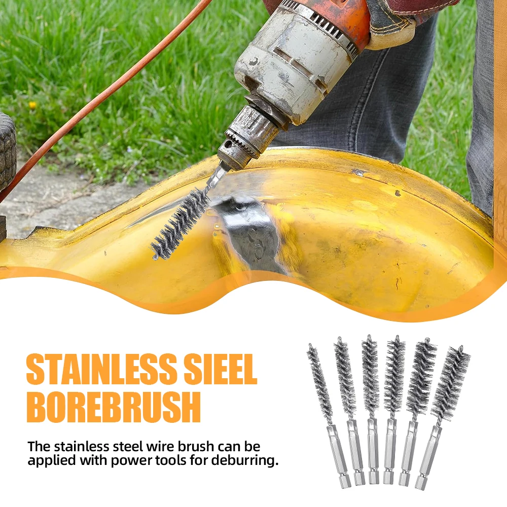 

8-19mm Wire Tube Machinery Cleaning Brush Rust Cleaner Washing Polishing Tool For Automotive Manufacturing Processing Industry