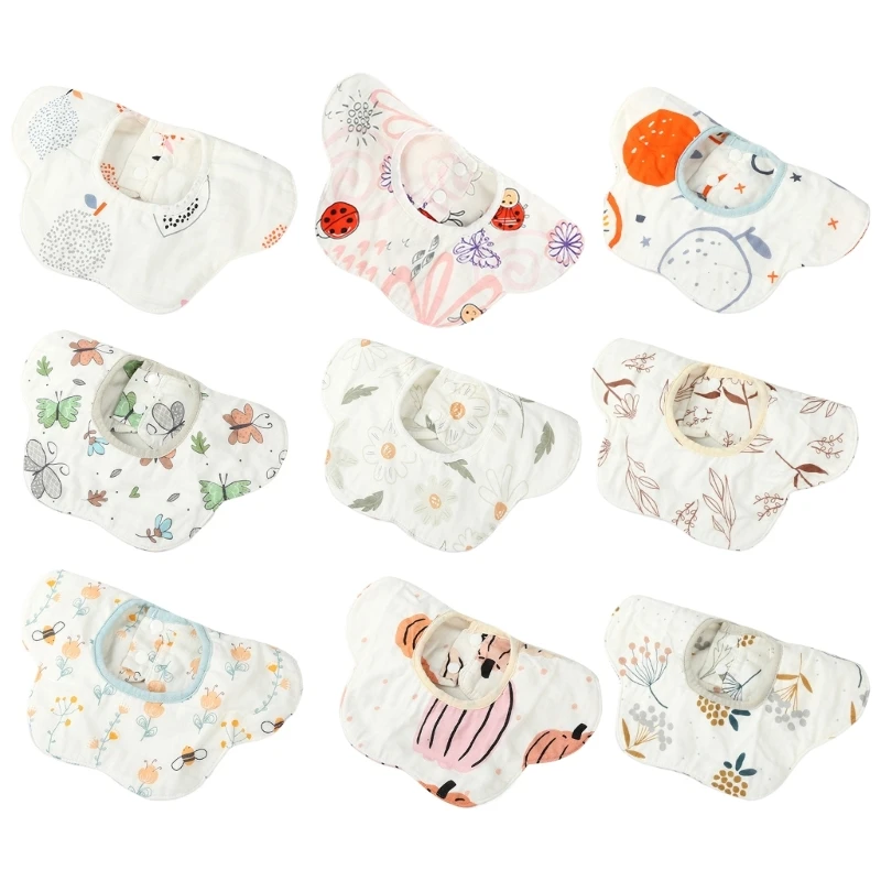 

Baby Burp Cloth Cotton Bibs Soft Newborn Burping Towel 3-Layers Drooling Bibs