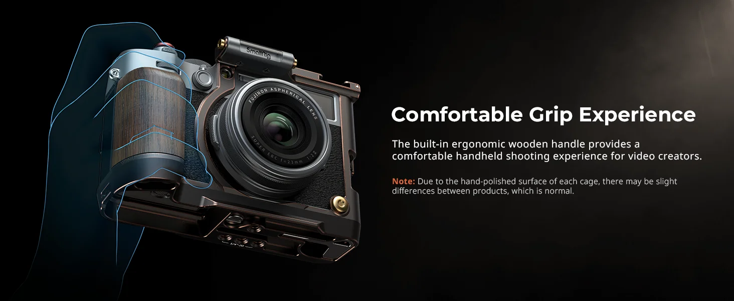X100VI “Retro” Cage for FUJIFILM X100VI, with Wooden Handgrip, Build-in Arca-Swi