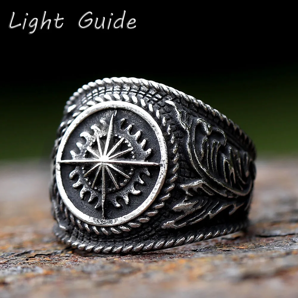 2023 new Vintage 316L stainless steel Gothic shine rayRings