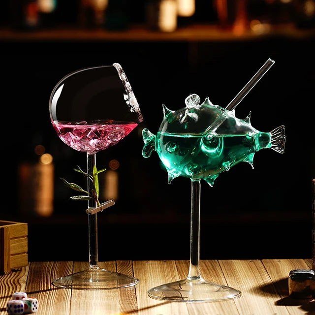 Cocktail Glass Bird Glasses Drinking Bird Shaped Cocktail Wine Glass Unique Champagne Coupe Glass Bird Shape Martini Goblet Cups Glassware for KTV