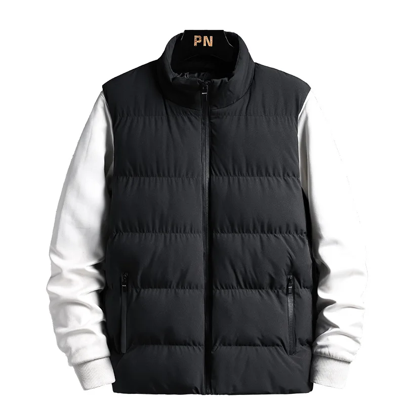 

Мужской однотонный жилет, зимняя Корейская версия, пуховая хлопковая куртка, модный свободный Универсальный утепленный теплый парный Топ B62