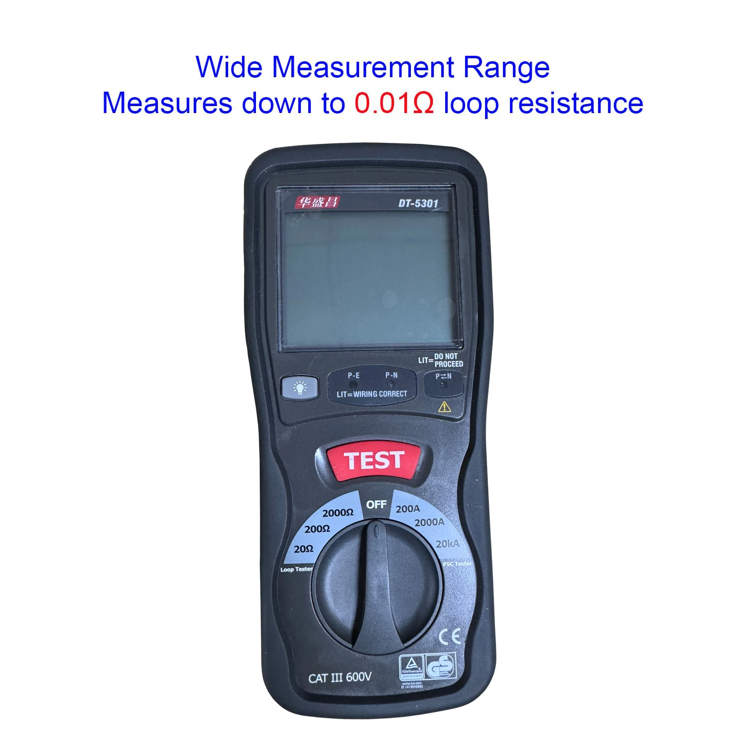 CEM DT-5301 Circuit Resistance Tester LOOP/PSC Tester Circuit Resistance Meter Resistance Tester