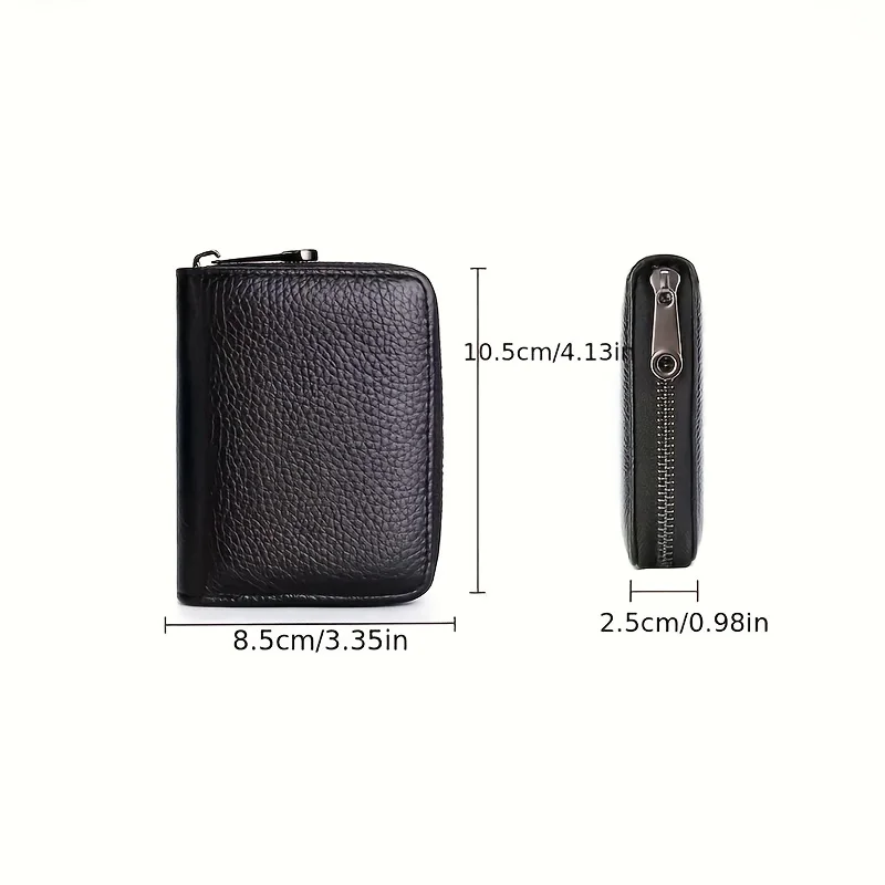 Unisex zipper wallet card bag, suitable for bank, credit card, business card, and ID card storage, daily office organizer