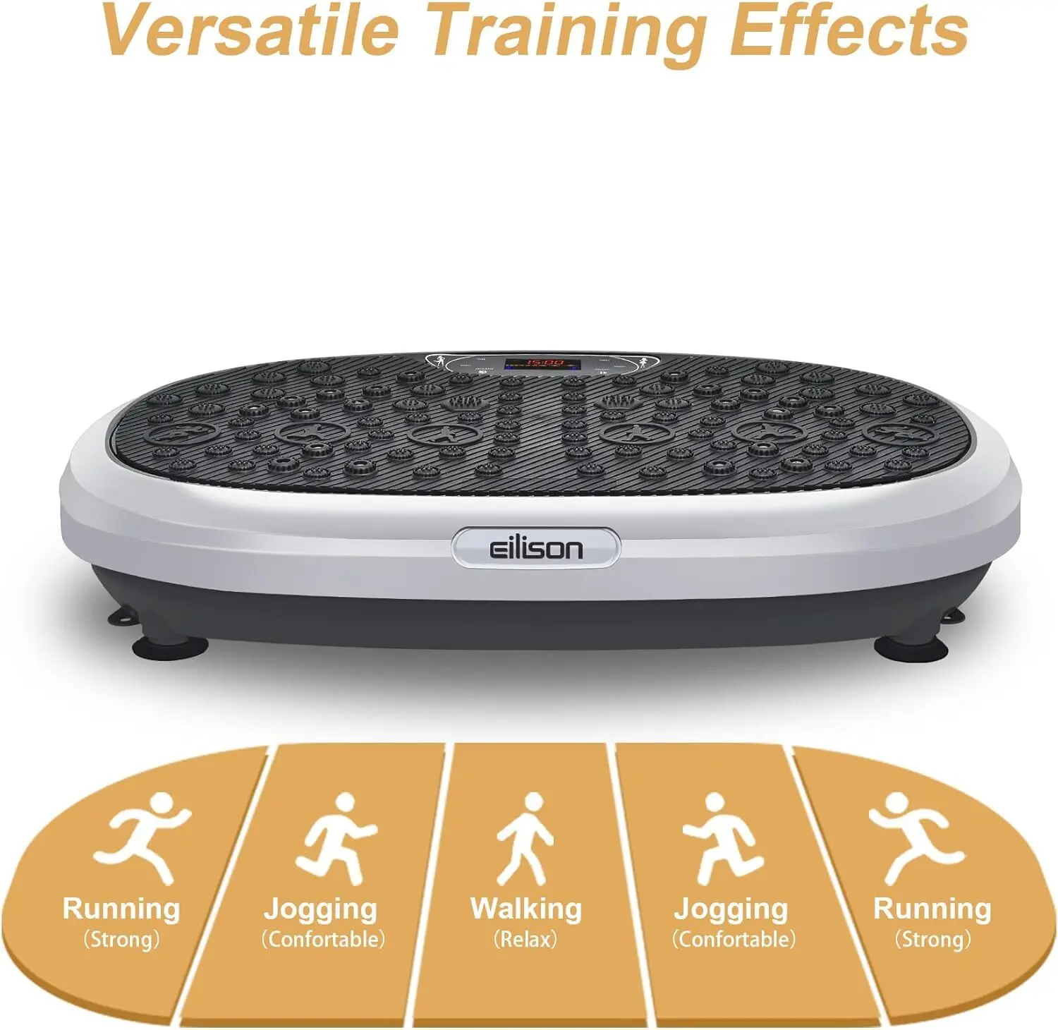 Vibration Plate Exercise Machine-Whole Body Workout Vibration Platform w/Loop Bands-Lymphatic Drainage