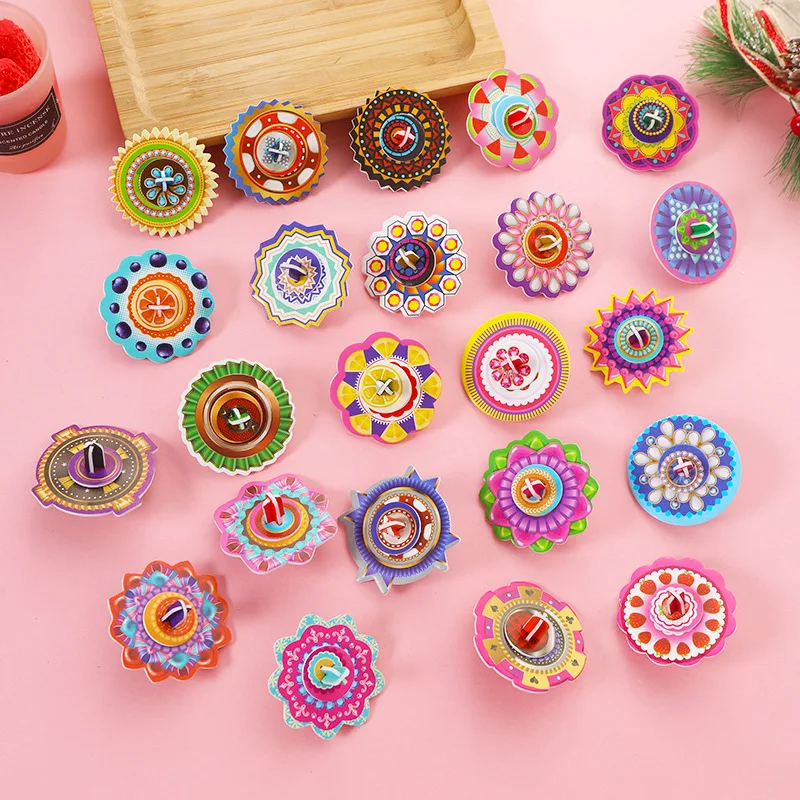 

DIY Children 3D Three-dimensional Puzzle Gyro Toy Wholesale Kids Early Education Puzzle Assembled Spinning Finger Gyro Toys Gift