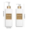 500ml/16.9oz Shampoo Dispenser Press Pump Bottle with Gold Waterproof Labels Bathroom Shampoo Conditioner Body Wash Bottles 2