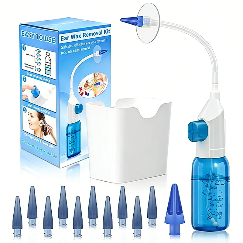 Wax Removal Tool Manual Irrigation Flushing System Safe And Effective Ear Cleaner For Adults Kids Cleaning Washer Kit_voghion.com