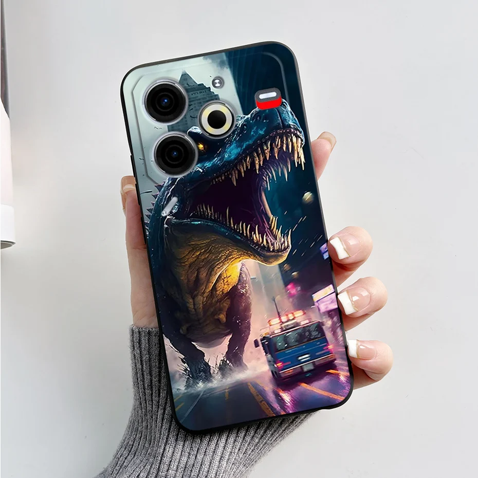 Luxury Marble Black Silicone Soft Phone Case - Elegant TPU Back Cover in 6.78
