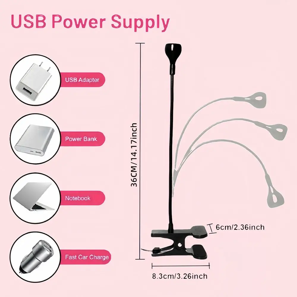5W 파워 UV LED 네일 램프 클립형 풋 페달 스위치 젤 폴리쉬 경화 램프 플래시 경화 플렉시블 데스크탑 네일 드라이어 네일 살롱용