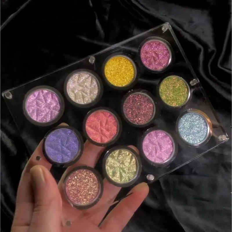 Shellwe Makeup Stray Birds Collectiodn Pressed Multichrome Flake Clear Eyeshadow Palette Duochrome