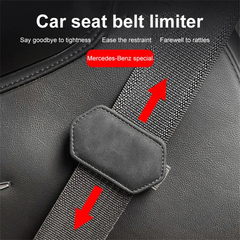 Car Seat Belt Stopper Magnetic Elastic Mesh Pocket Leathera Djuster Seat Belt Fixed Stopper Slack Adjuster Car Accessories