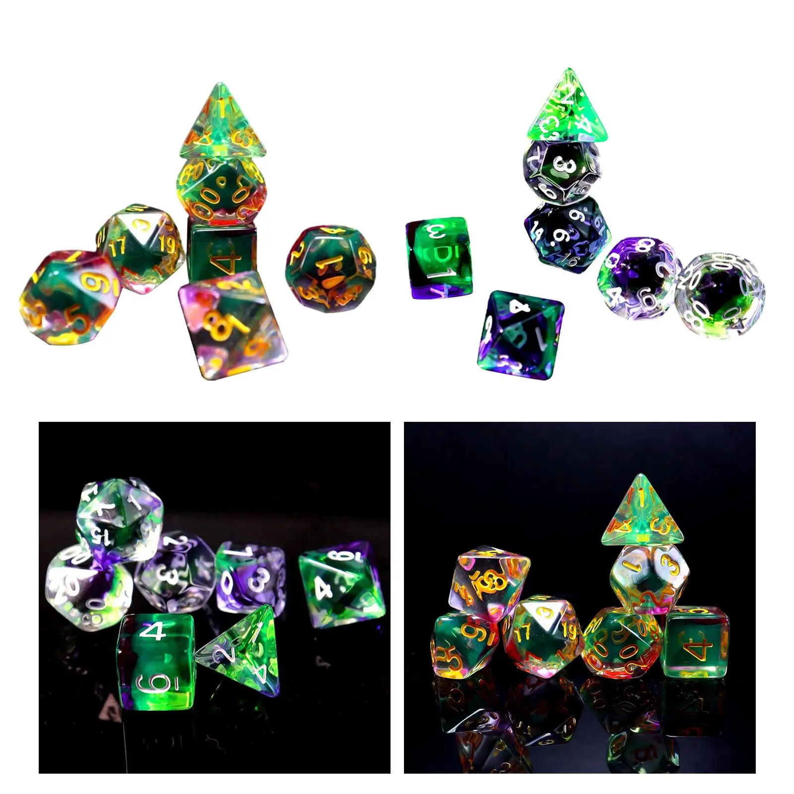 7 Pieces Polyhedral Dices Party Game Dices Party Supplies Game Dices Multi Sided Dices for Table Game Board Game Card Games 6