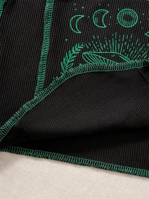 Gothic Grunge Print Crop Tank Top