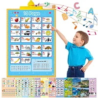 Electronic Interactive Alphabet Wall Chart Talking ABC 123s Animals Vegetables Fruits Body Shape Music Educational Posters Board 2