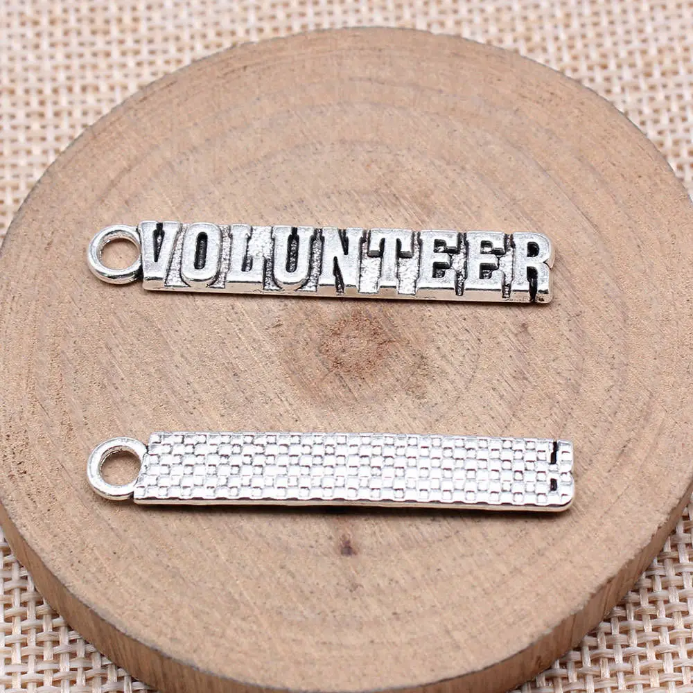 

Findings Volunteer VOLUNTEER Plaque Charms Jewelry 41x7mm 10pcs