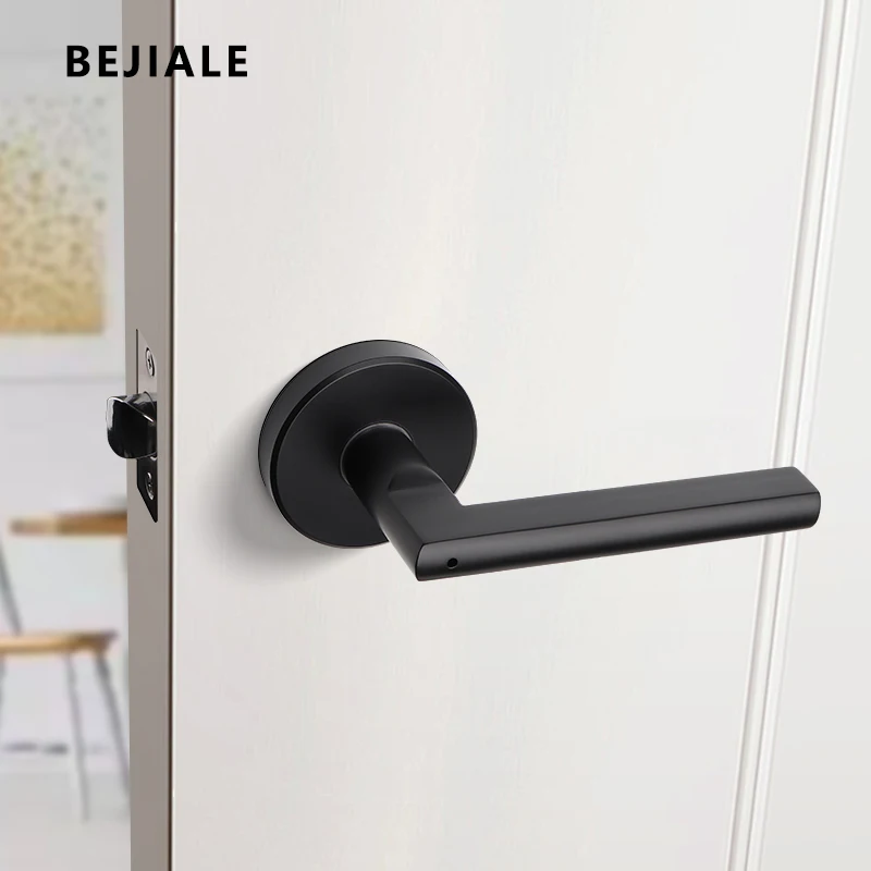 Stainless Steel Bathroom Keyless Door Lock Household Wooden Door Handle Lock Indoor Black Red and Green Indicator Handle electronic door lock