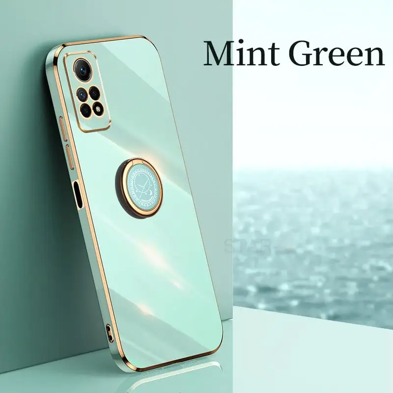 Luxury Plating Ring Holder Phone Case with Silicone Stand