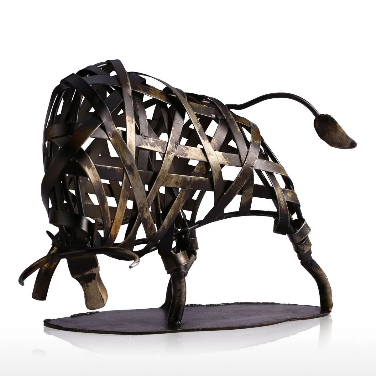 

Iron braided cow handmade art statue sculpture braided horse living room home decoration crafts retro ornament gift