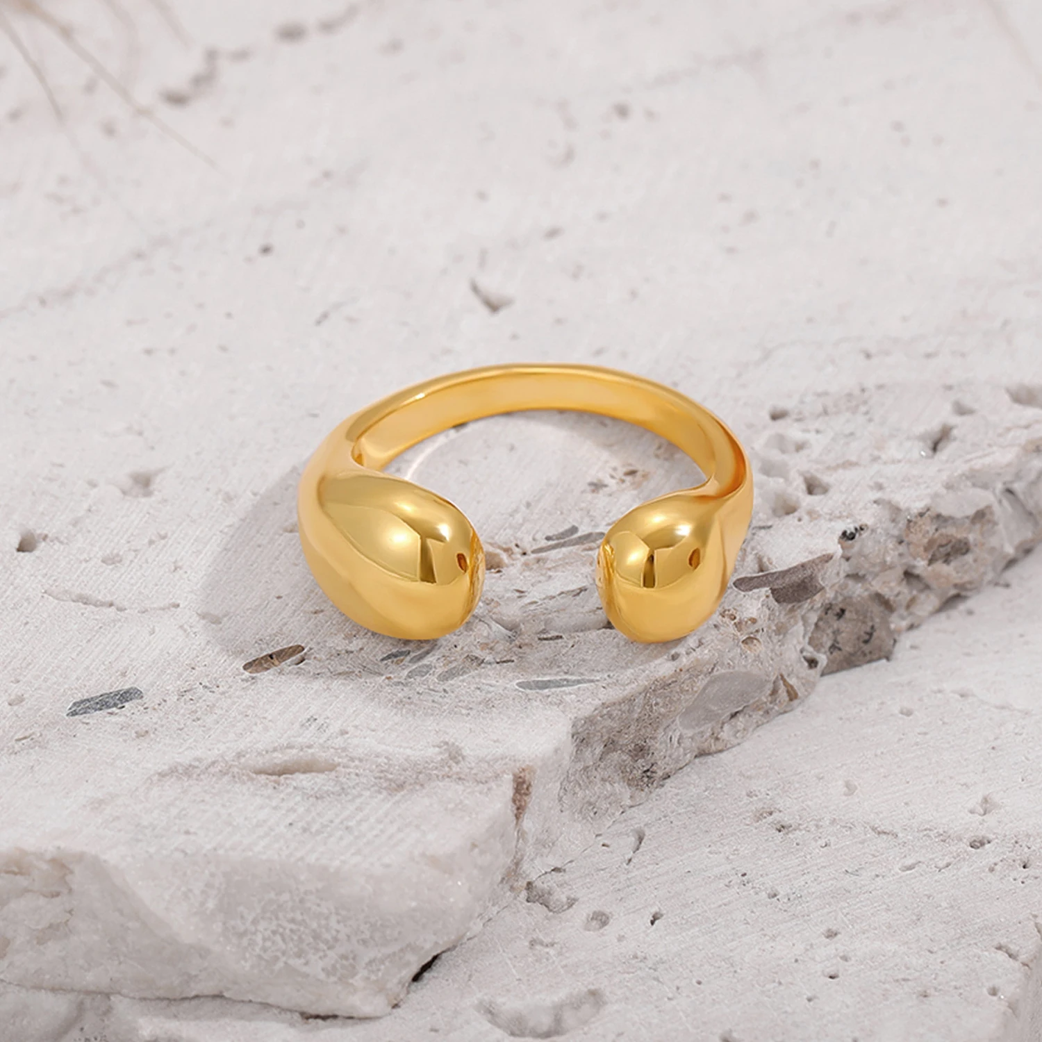 Personality Opening Rings Hypoallergenic Waterproof Small Droplet Dripping Finger Ring for Women Stylish Bijoux Dropshipping