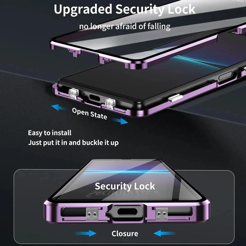 Enhanced Magnetic Metal Frame Double-Sided Glass Phone Case Cover