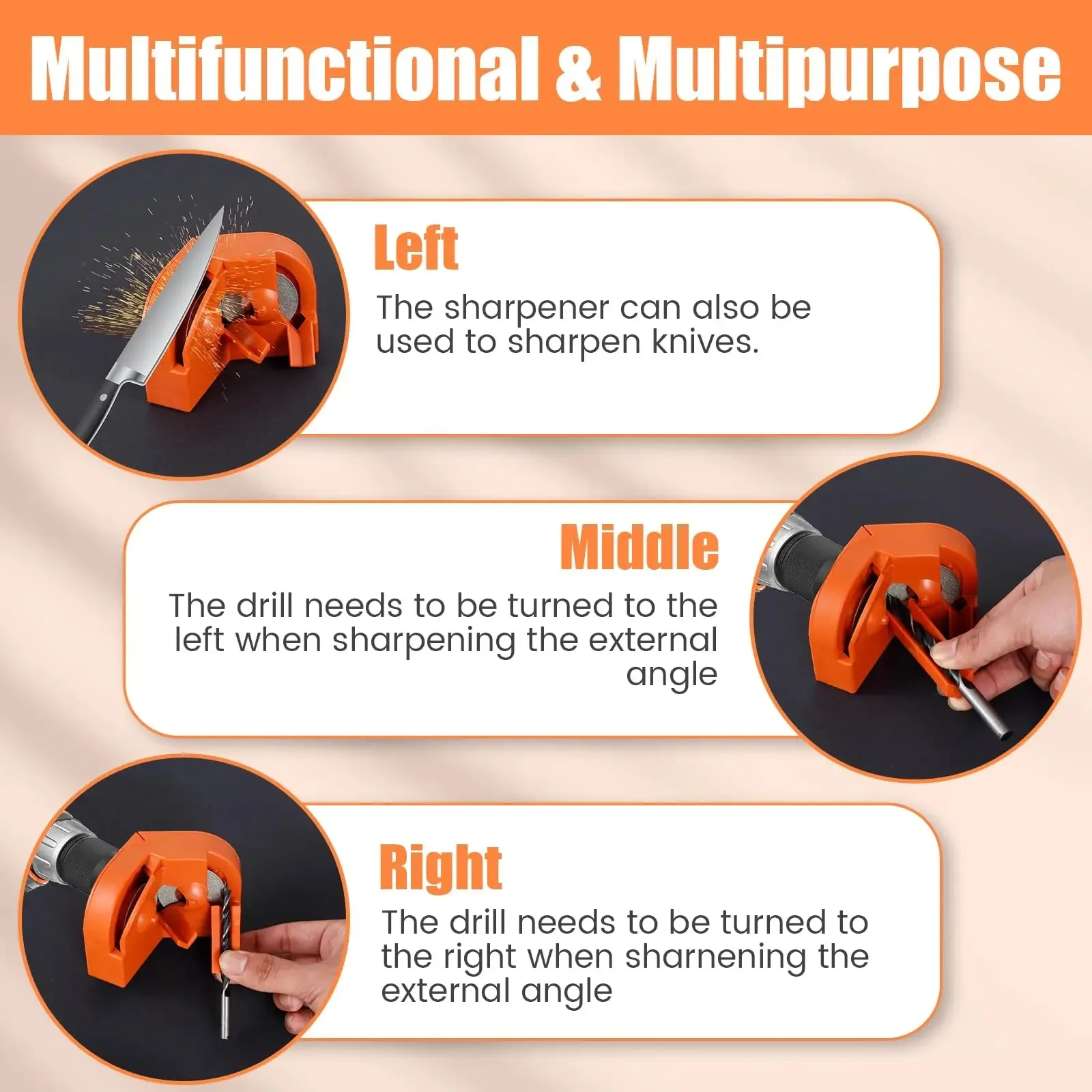Multipurpose Drill Bit Grinding Sharpener Electric Impact Drill Knife Sharpener Disposable Double-sided Polishing