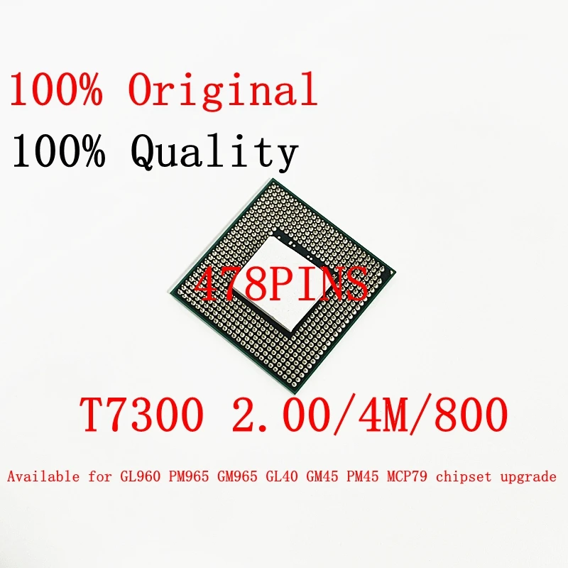 

Core 2 Duo T7300 2.00/4M/800 CPU Laptop processor PGA 478 cpu 100% working properly
