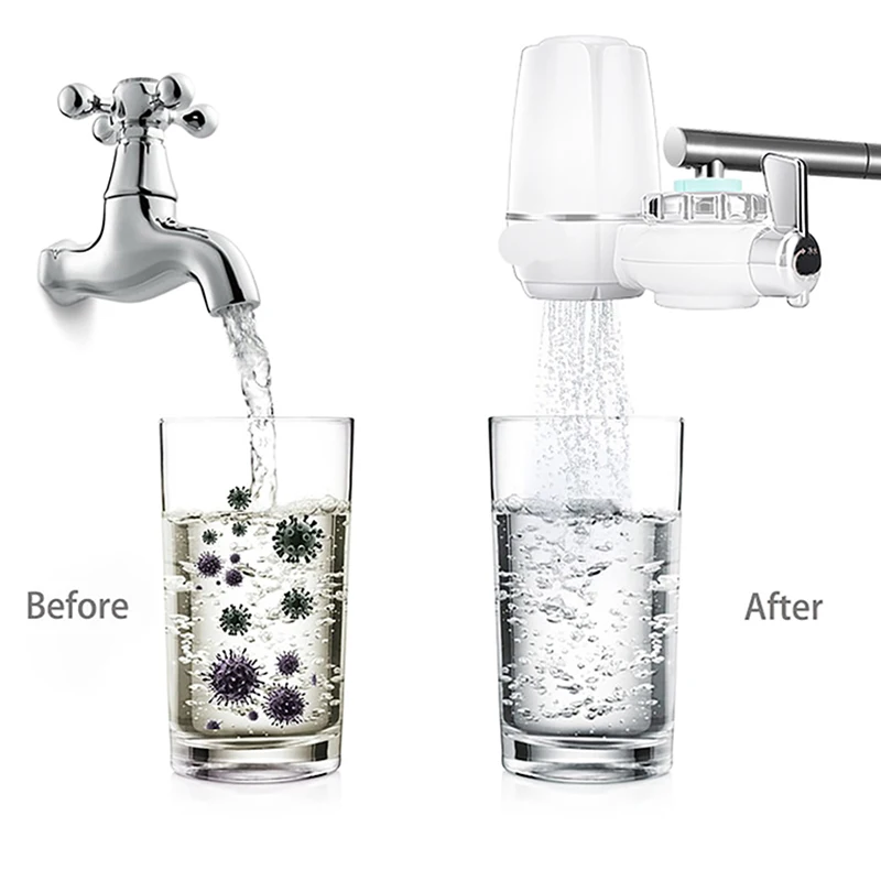 1/4 Pcs Replacement Ceramic Faucet Tap Water Filter Purifier Cartridge For Home Kitchen Household