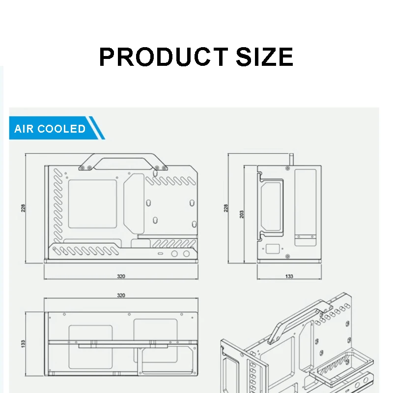 Socooler ITX Portable Rack Case Open Computer Case Open Frame Diy Gaming Computer Mini ITX case Aviation Aluminum SFX G1
