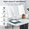 Dining Table,Kitchen Dining Table and Chairs,White Marble Pattern Dining Table with 6 Dinings Chairs, 6 Piece Dinings Tables Set 4