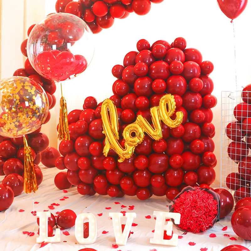 

Wedding proposal confession 3D love shape ballon letter foil balloon Birthday party decorations valentines day latex balloons