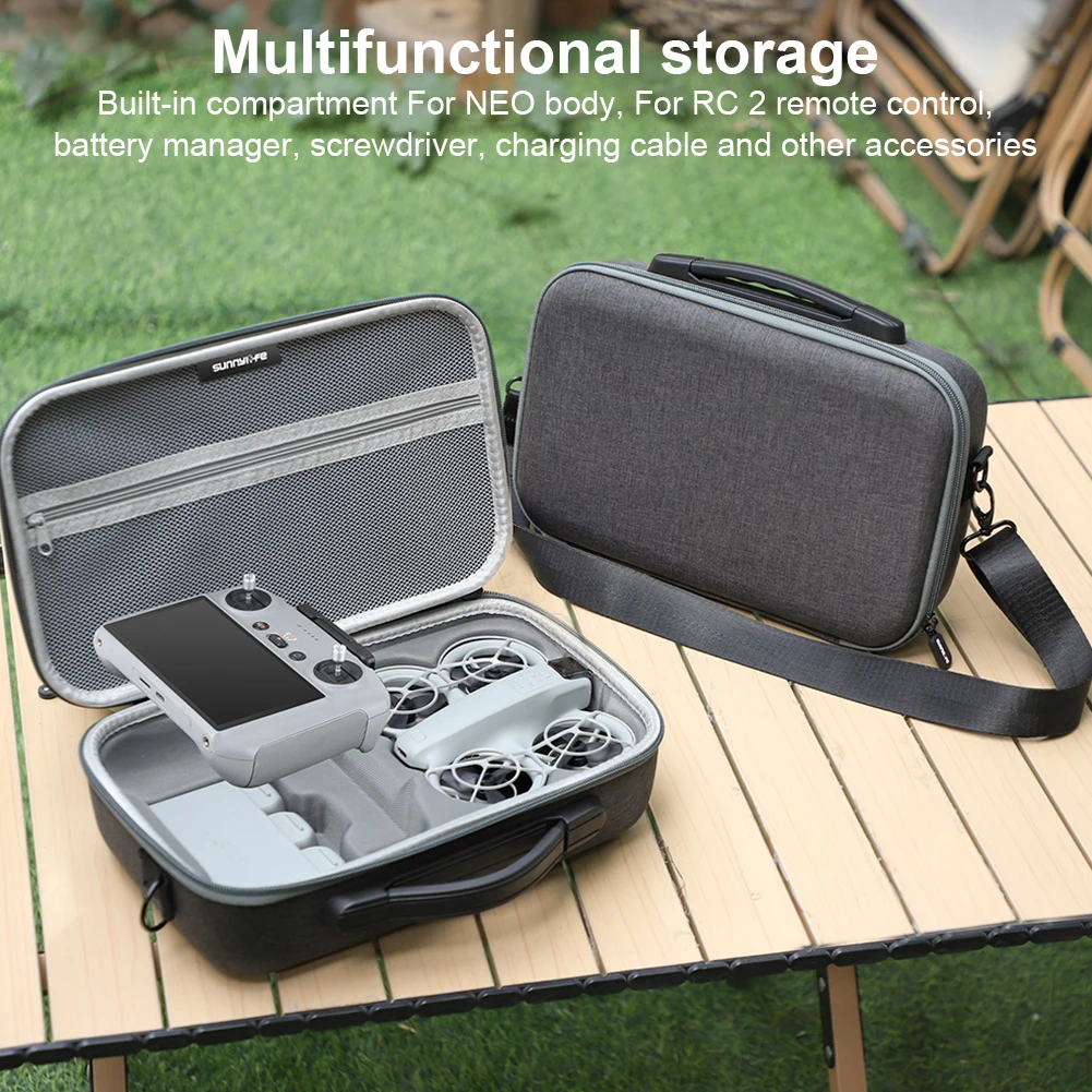 Portable Carrying Case Protective Shoulder Bag Travel Bag Shockproof Case for DJI Neo Drone and RC 2 Remote Controller