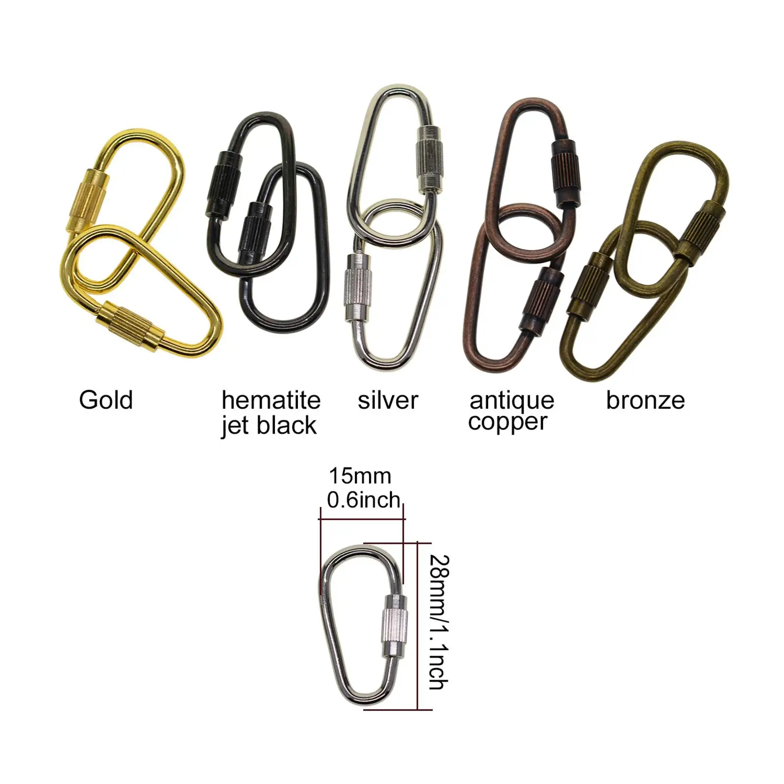 Mini Carabiner Clip Durable Steel Snap Hook Locking D Ring for Bag Strap Keychain Outdoor Equipment