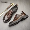 Low Top Round Toe Leather Shoes Men's Leather Soft Leather Soft Sole Casual Shoes British Style Business Brand Men's Single Shoe 1