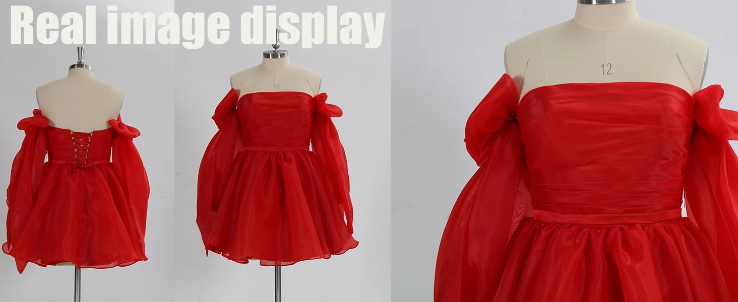 Schulterfreie Organza-Heimkehrkleider