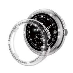 Diamond Hard Screen Protective Case Cover for Pixel Watch - Premium Watch4 Accessory (Transparent)