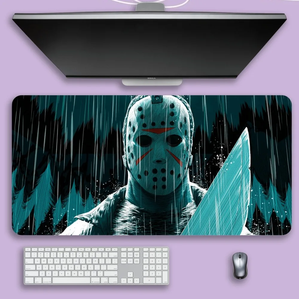 Jason Voorhees F-Friday the 13th Mouse Pad For Gamer Professional Non-Slip Mouse Mat Game Locking Edge Computer Keyboard Mat 2