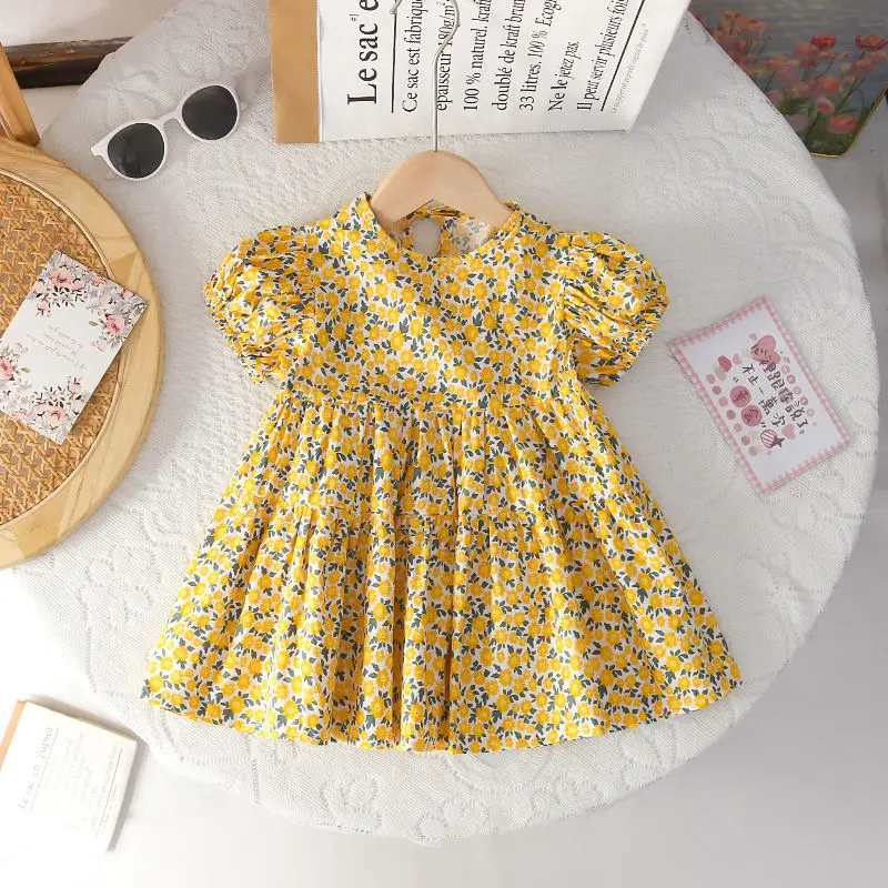 1-6Years Toddler Baby Summer Dress Children Cartoon Floral Dresses for Girls Cute Outfits Clothing 2 3 4 5