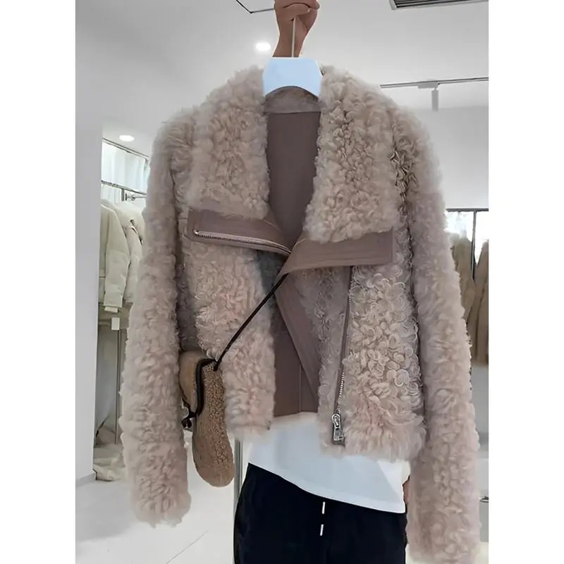 new-sheep-fleece-short-coat-women's-fur-2023-one-piece-short-coat-lamb-fur-grass-coat-women's-comfortable-high-end-jacket-c122