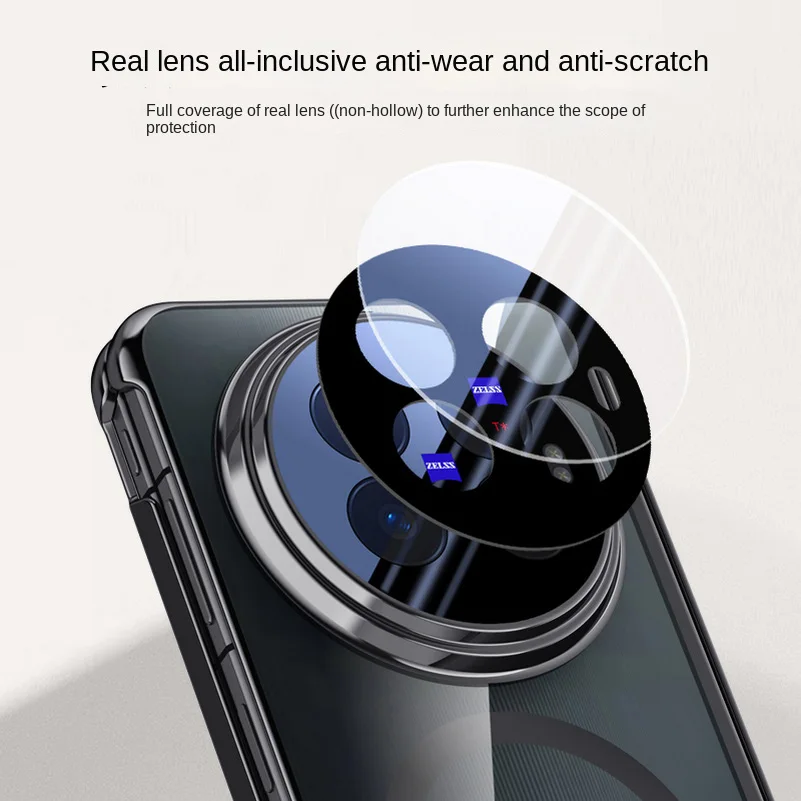 Magnetic Ring Transparent Screen Protector Case with Spring Hinged Back Cover