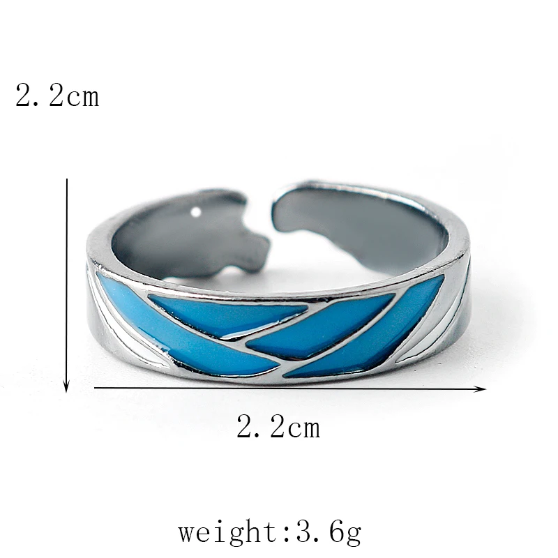 Demon Slayer Kamamon Tanjiro Ring Female Jewelry Gift Anime Inspired Open Band Ring Adjustable Cosplay Kimetsu No Yaiba Jewelry