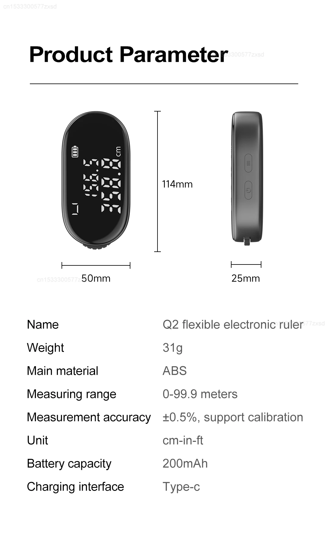 Миниатюрная Электронная линейка Xiaomi DUKA ATuMan Q2, цифровая ...