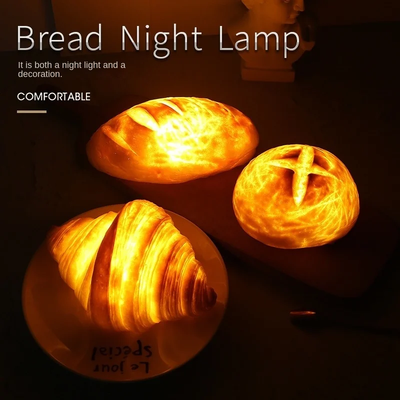 Lampe à pain LED Croissant Ananas Sac Européen Sac Veilleuse Atmosphère Salon Chambre Décoration Créative Cadeau Chaud Lumière_voghion.com