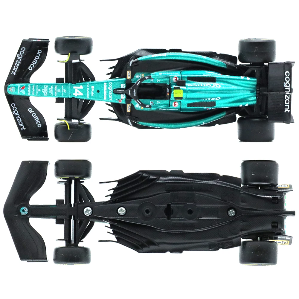 1/43 Bburago 2023 Aston Martin Aramco Team Diecast Race Car with Rubber Tires