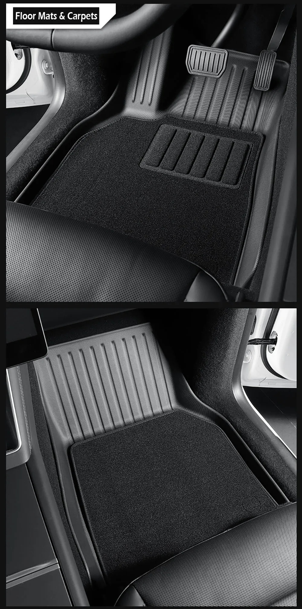 Floor Mat with Door Sill Strip For 2025 Tesla Model Y Juniper Launch All Weather TPE Trunk Cargo Liner Boot Mat Backrest Pad