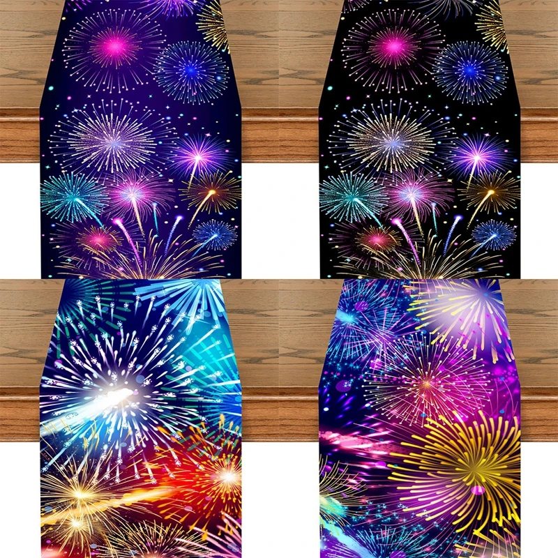 Description Picture 2 of itemNew Year Table Runner Xmas Fireworks Table Decor for Home 202as Mirror Ball Xmas Ornament Navidad Natal Happy New Year Gift 2025