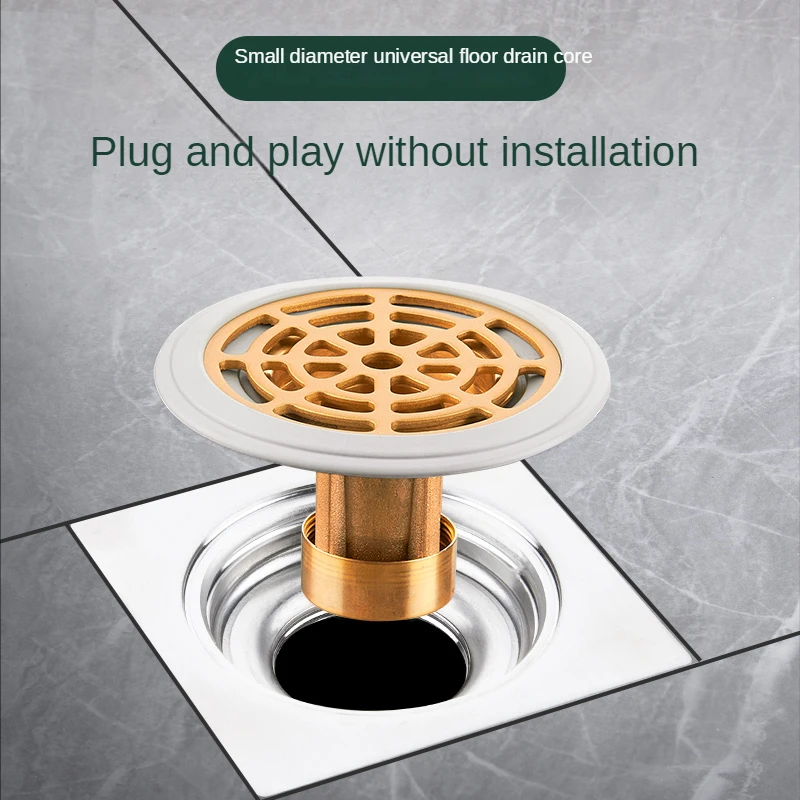 

1PC Bath Stopper Plug Sink Copper Core Strainer Shower Floor Drain Sewer Deodorant Hair Catcher for Kitchen Bathroom Accessories