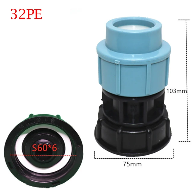 20/25/32 Mm -Es Műanyag Ibc Tartály -Adapter S60X6 Szál Az Mdpe -Hez Egyenes Illeszkedő Kerti Tömlő Csaptelepcsatlakozó Tartozékokhoz - Image 3